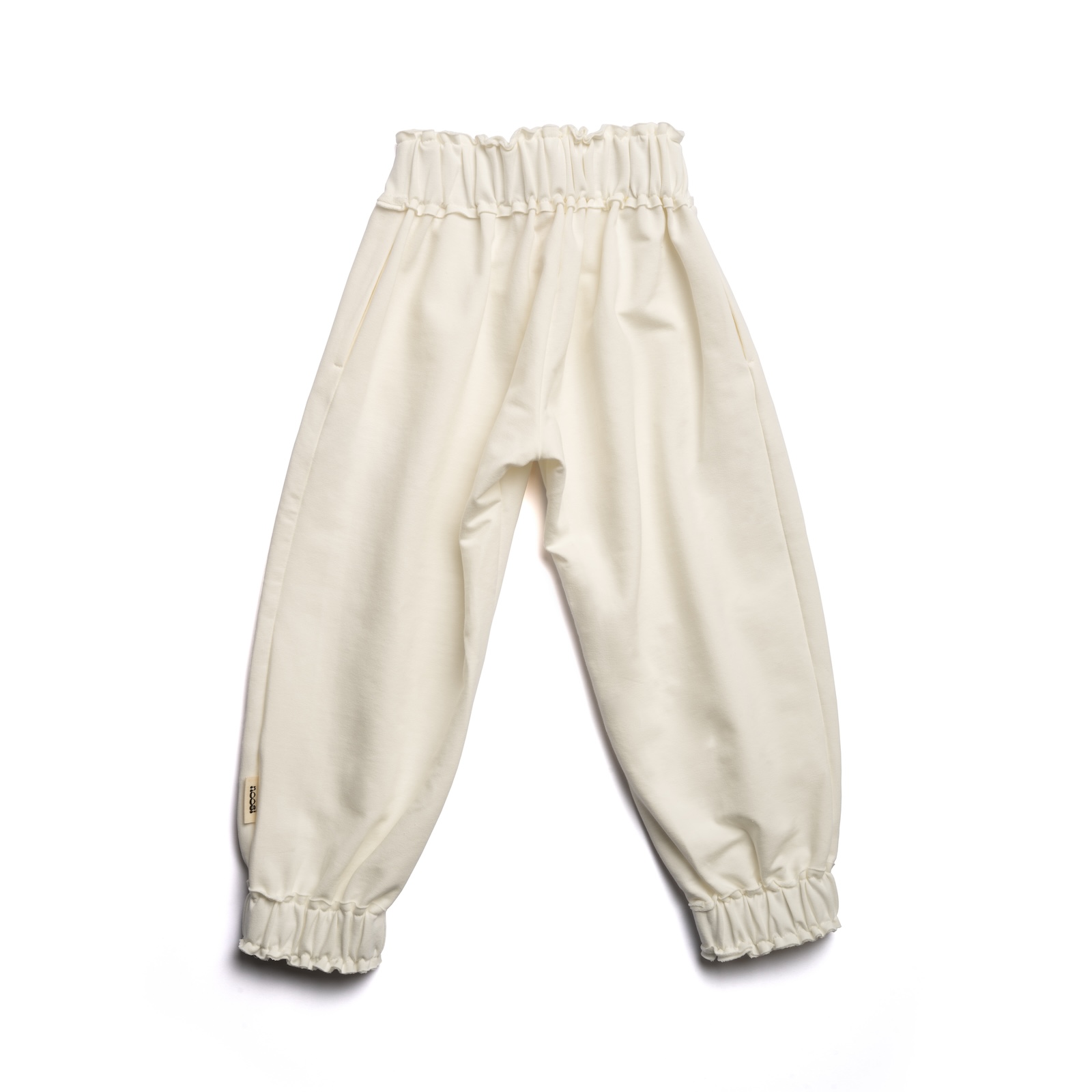 Širšie nohavice – BAGGY PANTS Prírodná biela – Obrázok 4